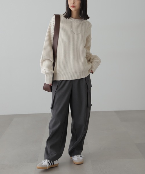 FREE'S MART（フリーズマート）の「◆畦チュニック丈ニット（ニット/セーター・レディース・ホワイト/ブラック/ブルー/ブラウン・FREE）」の17枚目の写真