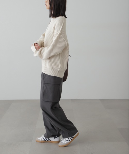 FREE'S MART（フリーズマート）の「◆畦チュニック丈ニット（ニット/セーター・レディース・ホワイト/ブラック/ブルー/ブラウン・FREE）」の18枚目の写真