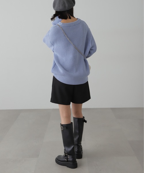 FREE'S MART（フリーズマート）の「◆畦チュニック丈ニット（ニット/セーター・レディース・ホワイト/ブラック/ブルー/ブラウン・FREE）」の19枚目の写真