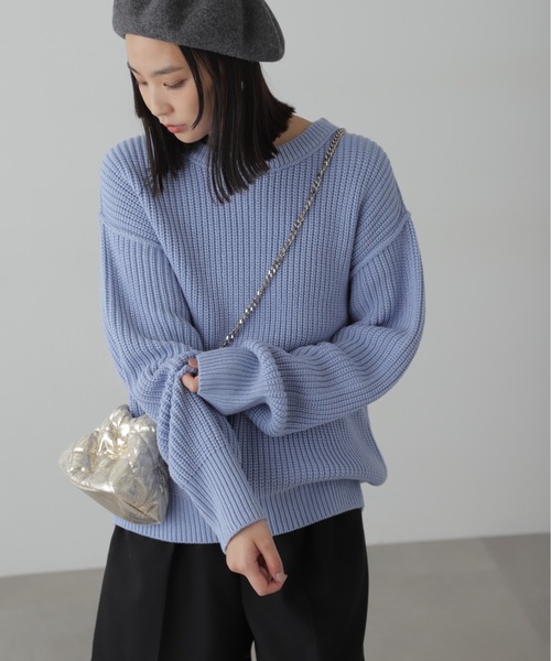 FREE'S MART（フリーズマート）の「◆畦チュニック丈ニット（ニット/セーター・レディース・ホワイト/ブラック/ブルー/ブラウン・FREE）」の20枚目の写真