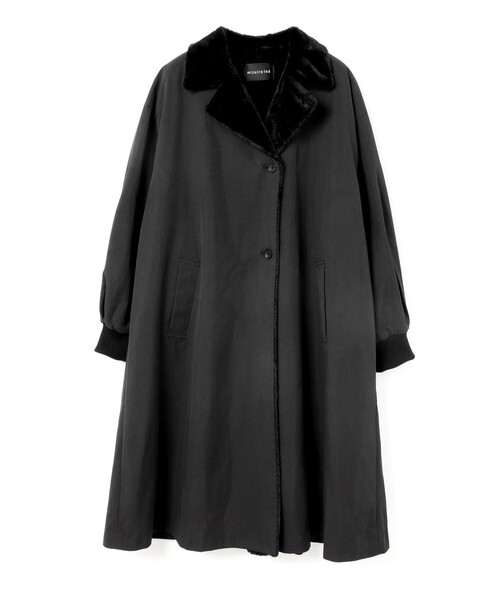 mizuiroind(ミズイロインド)の「mizuiro ind バックボアコート(その他アウター・レディース・ブラック/チャコールグレー/ベージュ・FREE)」の4枚目の写真