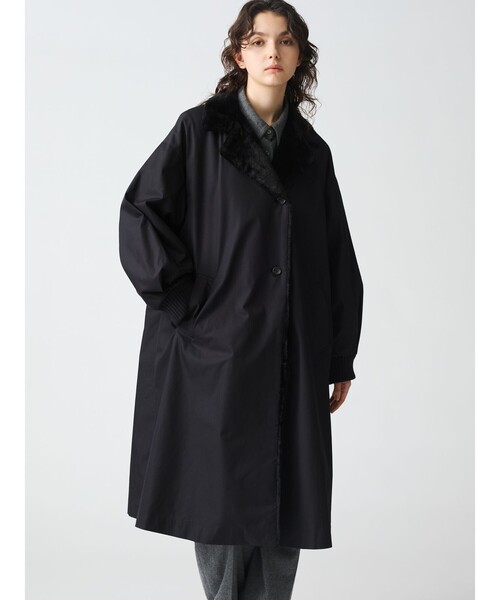 mizuiroind(ミズイロインド)の「mizuiro ind バックボアコート(その他アウター・レディース・ブラック/チャコールグレー/ベージュ・FREE)」の8枚目の写真