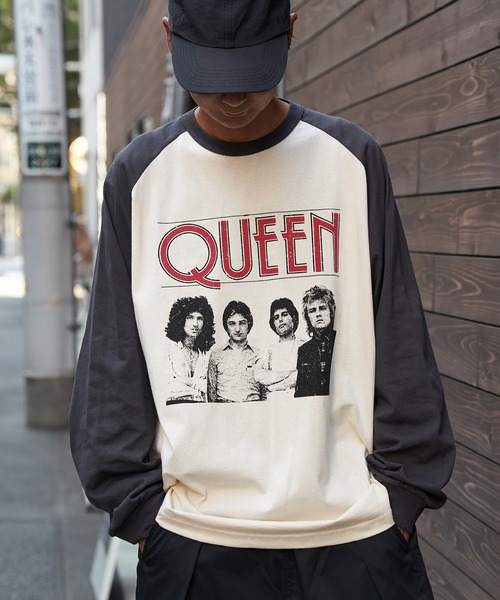 VENCEEXCHANGE(ヴァンスエクスチェンジ)の「Queen クイーン フォトツアーラグランT(Tシャツ/カットソー・メンズ・チャコール/その他1/オフホワイト・L/LL/M)」の1枚目の写真