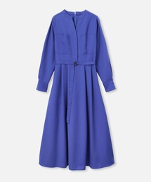 【美品】 【上質】 日本製 アルアバイル 長袖 ロングドレス 1 ブルー ♪ allureville - 1枚でスタイリングが完成！アルアバイルの