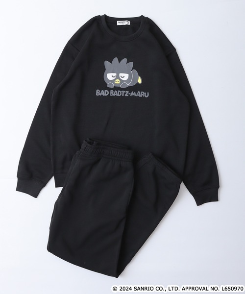 sanrio(サンリオ)の「サンリオキャラクターズ 裏起毛上下セット(ルームウェア/パジャマ・メンズ・ピンク/グリーン/チャコールグレー/ブラック/ネイビー系1/ネイビー系/ブラック系/ダークラベンダー/ピンクベージュ/杢グレー/オートミール/チャコール・L/M/LL)」の3枚目の写真