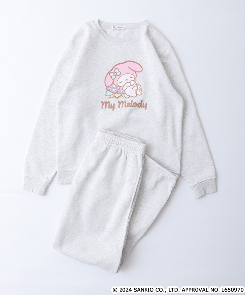 sanrio(サンリオ)の「サンリオキャラクターズ 裏起毛上下セット(ルームウェア/パジャマ・メンズ・ピンク/グリーン/チャコールグレー/ブラック/ネイビー系1/ネイビー系/ブラック系/ダークラベンダー/ピンクベージュ/杢グレー/オートミール/チャコール・L/M/LL)」の7枚目の写真