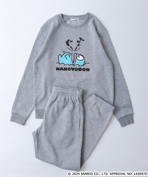 sanrio(サンリオ)の「サンリオキャラクターズ 裏起毛上下セット(ルームウェア/パジャマ・メンズ・ピンク/グリーン/チャコールグレー/ブラック/ネイビー系1/ネイビー系/ブラック系/ダークラベンダー/ピンクベージュ/杢グレー/オートミール/チャコール・L/M/LL)」の5枚目の写真