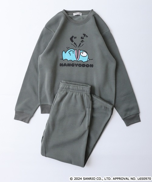 sanrio(サンリオ)の「サンリオキャラクターズ 裏起毛上下セット(ルームウェア/パジャマ・メンズ・ピンク/グリーン/チャコールグレー/ブラック/ネイビー系1/ネイビー系/ブラック系/ダークラベンダー/ピンクベージュ/杢グレー/オートミール/チャコール・L/M/LL)」の8枚目の写真
