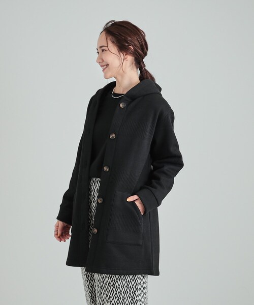 SHOO・LA・RUE(シューラルー)の「◆【裏地あったか】体型カバーしながらすっきり見えも叶う フーディコーディガン(カーディガン/ボレロ・レディース・チャコールグレー/ブラウン系/ブラック・04/03/02/01)」の9枚目の写真