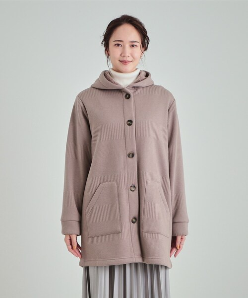 SHOO・LA・RUE(シューラルー)の「◆【裏地あったか】体型カバーしながらすっきり見えも叶う フーディコーディガン(カーディガン/ボレロ・レディース・チャコールグレー/ブラウン系/ブラック・04/03/02/01)」の16枚目の写真