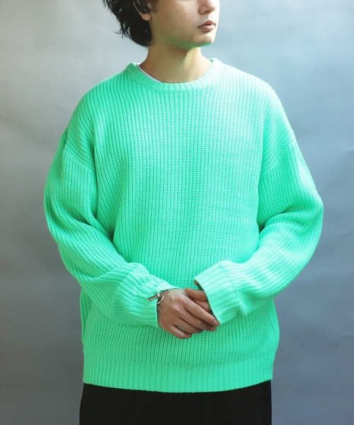 ８(eight)（エイト）の「畦編みクルーネックニットセーター（ニット/セーター・メンズ・ワインレッド/ベージュ/グリーン系その他/ブルー系その他/グレー/オレンジ系その他/ブラック/ブルーグレー/イエロー系その他・MEDIUM/LARGE）」の5枚目の写真