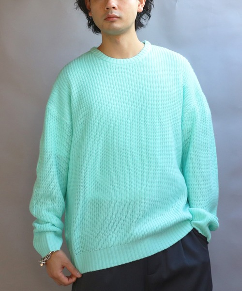 ８(eight)（エイト）の「畦編みクルーネックニットセーター（ニット/セーター・メンズ・ワインレッド/ベージュ/グリーン系その他/ブルー系その他/グレー/オレンジ系その他/ブラック/ブルーグレー/イエロー系その他・MEDIUM/LARGE）」の6枚目の写真