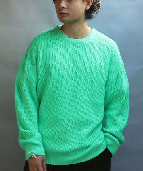 ８(eight)（エイト）の「畦編みクルーネックニットセーター（ニット/セーター・メンズ・ワインレッド/ベージュ/グリーン系その他/ブルー系その他/グレー/オレンジ系その他/ブラック/ブルーグレー/イエロー系その他・MEDIUM/LARGE）」の14枚目の写真