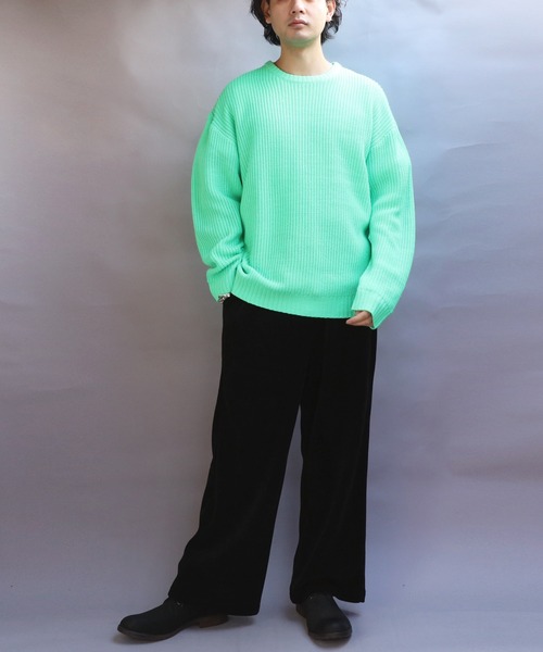 ８(eight)（エイト）の「畦編みクルーネックニットセーター（ニット/セーター・メンズ・ワインレッド/ベージュ/グリーン系その他/ブルー系その他/グレー/オレンジ系その他/ブラック/ブルーグレー/イエロー系その他・MEDIUM/LARGE）」の18枚目の写真