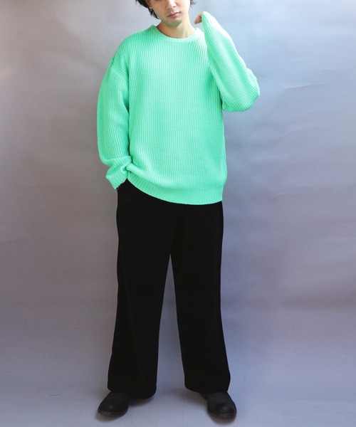 ８(eight)（エイト）の「畦編みクルーネックニットセーター（ニット/セーター・メンズ・ワインレッド/ベージュ/グリーン系その他/ブルー系その他/グレー/オレンジ系その他/ブラック/ブルーグレー/イエロー系その他・MEDIUM/LARGE）」の21枚目の写真