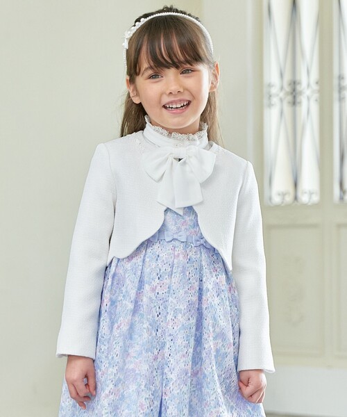 anyFAM アンサンブル ノーカラージャケット ノースリーブワンピース 女の子 セール】 ノーカラー ボレロ ジャケット （ノーカラージャケット