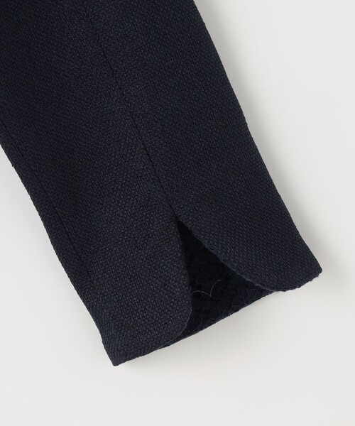 裾スカラップノーカラージャケット（ノーカラージャケット