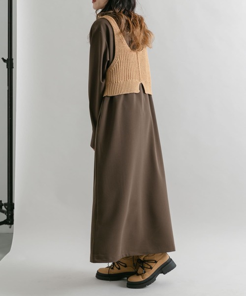 KBF（ケイビーエフ）の「ニットビスチェSETワンピース（ワンピース・レディース・ブラウン系その他/グレー系その他・ONE）」の13枚目の写真