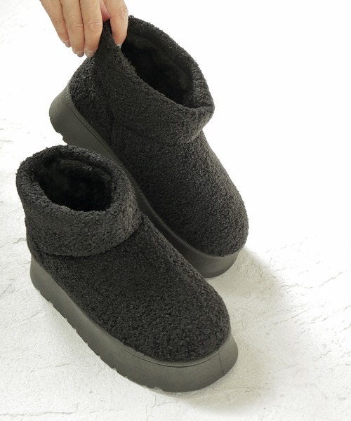 もこもこボアの厚底ムートンブーツ（ブーツ）｜SOROTTO（ソロット）の