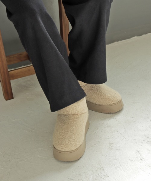 もこもこボアの厚底ムートンブーツ（ブーツ）｜SOROTTO（ソロット）の