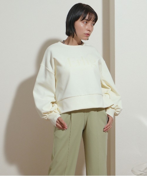 palm RICHE（ポームリシュ）の「クリアプリントプルオーバー（スウェット・レディース・ブラック/アイボリー/ピンク/ライトイエロー・M）」の5枚目の写真