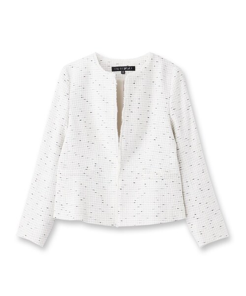 INDIVI（インディヴィ）の「【日本製／オリジナル素材】ツィードジャケット（スーツジャケット・レディース・ネイビー系3/ホワイト系4・05/13/15 /19/36/38/40）」の3枚目の写真