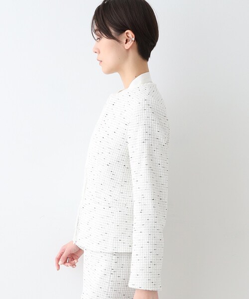 INDIVI（インディヴィ）の「【日本製／オリジナル素材】ツィードジャケット（スーツジャケット・レディース・ネイビー系3/ホワイト系4・05/13/15 /19/36/38/40）」の13枚目の写真