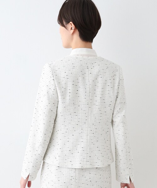 INDIVI（インディヴィ）の「【日本製／オリジナル素材】ツィードジャケット（スーツジャケット・レディース・ネイビー系3/ホワイト系4・05/13/15 /19/36/38/40）」の14枚目の写真