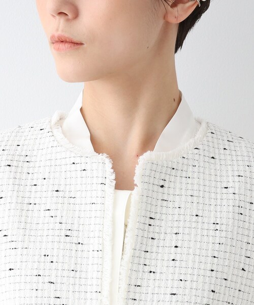 INDIVI（インディヴィ）の「【日本製／オリジナル素材】ツィードジャケット（スーツジャケット・レディース・ネイビー系3/ホワイト系4・05/13/15 /19/36/38/40）」の15枚目の写真