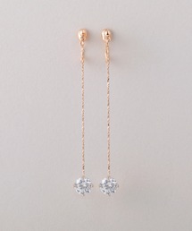 ◆金属アレルギー対応◆◆made in japan◆【痛くない】【落ちにくい】【ストレスフリーな着け心地】ロングチェーン キュービックジルコニア ループフィットイヤリング