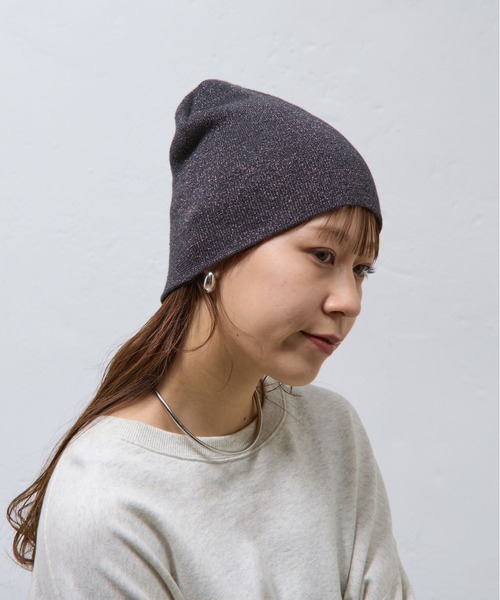 COLONY 2139（コロニートゥーワンスリーナイン）の「ラメニット帽（ニットキャップ/ビーニー・レディース・シルバー/ブラック・FREE）」の2枚目の写真