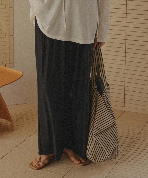 titivate（ティティベイト）の「ギャザーデザインワイドパンツ/ラッシュガード（ラッシュガード・レディース・ブラック/ライトベージュ/グレイッシュベージュ・SP/L/M/S）」の5枚目の写真