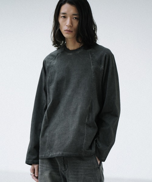 CURVED SEEM COLD DYED L/S TEE（Tシャツ/カットソー）｜WYM