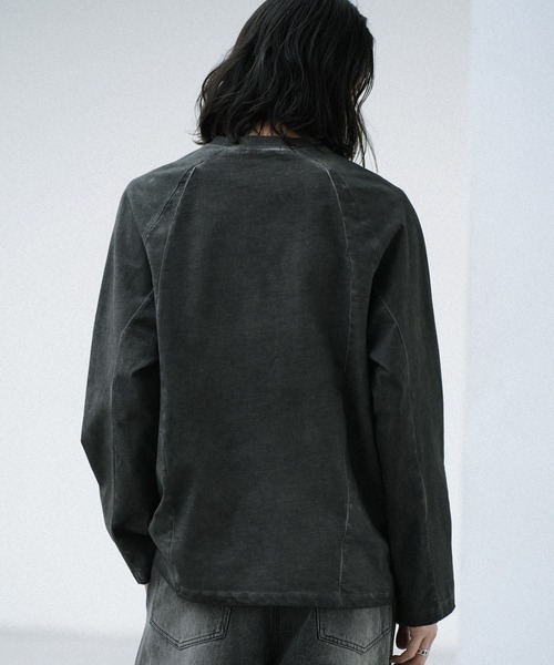 WYM LIDNM（ウィム バイ リドム）の「CURVED SEEM COLD DYED L/S TEE（Tシャツ/カットソー・メンズ・チャコール/アッシュブラウン/グレー・S/M/L）」の21枚目の写真