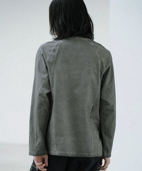 WYM LIDNM（ウィム バイ リドム）の「CURVED SEEM COLD DYED L/S TEE（Tシャツ/カットソー・メンズ・チャコール/アッシュブラウン/グレー・S/M/L）」の17枚目の写真