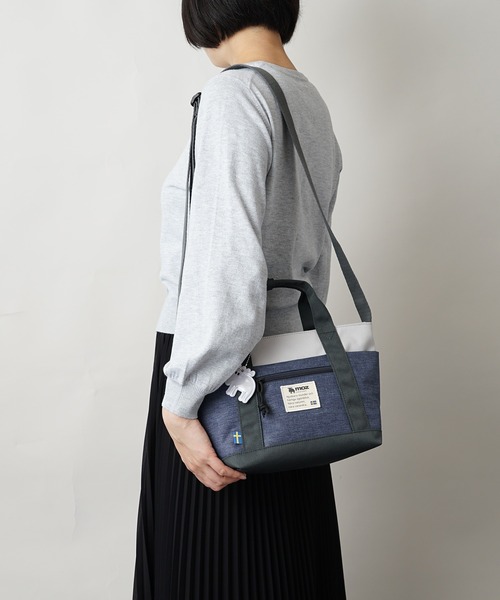 moz（モズ）の「moz(モズ) 2WAYショルダーバッグ A5サイズ 250mlペットボトル トートバッグ ZZEI-33（ショルダーバッグ・レディース・ミント/ブラック/トリコロール/グレー×サックスブルー/ネイビー/グレー×ピンク/オレンジ・ONE SIZE）」の10枚目の写真