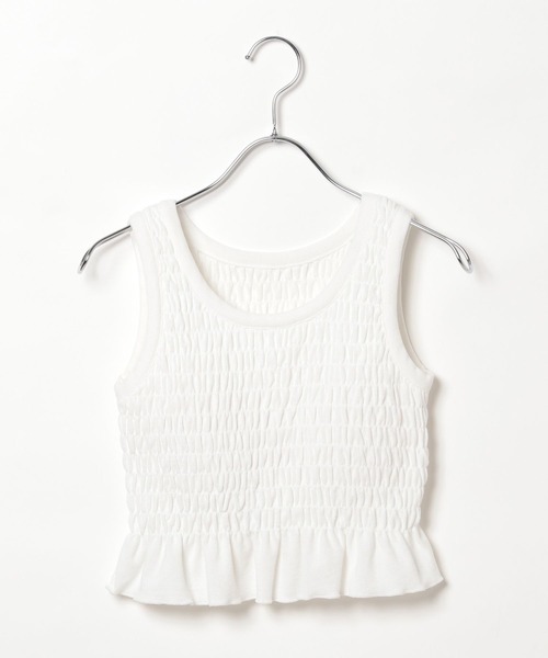 repipi armario（レピピ アルマリオ）の「【吸水速乾】シャーリングタンクトップ（タンクトップ・キッズ・ホワイト/ブラック/その他・SMALL/LARGE/MEDIUM）」の2枚目の写真