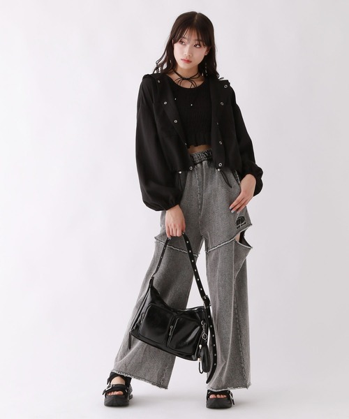 repipi armario（レピピ アルマリオ）の「【吸水速乾】シャーリングタンクトップ（タンクトップ・キッズ・ホワイト/ブラック/その他・SMALL/LARGE/MEDIUM）」の10枚目の写真