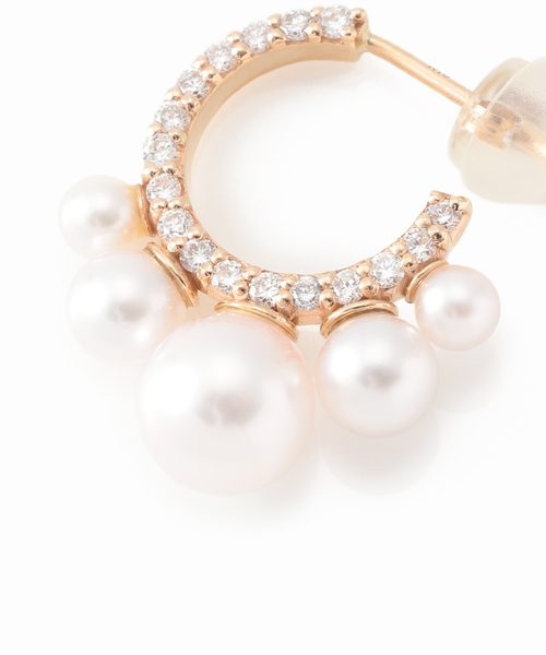 Lilas 5ピースグラデーションパールピアス K10（両耳） ピアスパールk10【両耳】