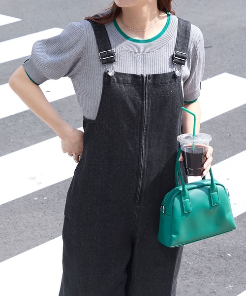 BONLECILL(ボンルシール)の「配色レイヤード風ボリュームスリーブ リブニットプルオーバー(Tシャツ/カットソー・レディース・アイボリー/ホワイト×ブラック/レッド/杢グレー/ネイビー/ブラック/ネイビー系1/トップグレー・FREE)」の5枚目の写真