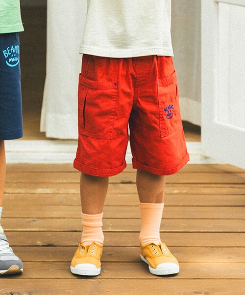 BEAMS mini（ビームスミニ）の「スマイル キャンプ ショーツ 2025SS（90～150cm）（その他パンツ・キッズ・ベージュ/ネイビー/ブルー/レッド・90/100/110/130/140/150/120）」の4枚目の写真