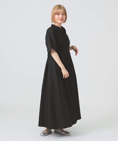 Ray BEAMS（レイビームス）の「タック ウエスト シャツ ワンピース（ワンピース・レディース・ブラック/ダークブラウン・0/1）」の12枚目の写真