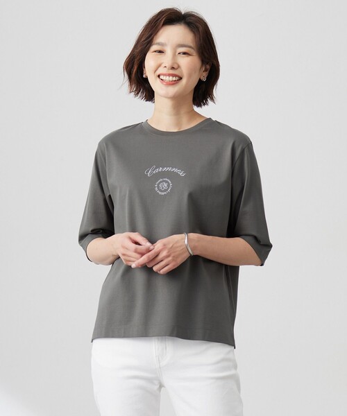 J.PRESS（ジェイプレス）の「カレッジロゴ Tシャツ（Tシャツ/カットソー・レディース・サックスブルー系/オレンジ系/ホワイト系/グレー系・T15/T13）」の2枚目の写真