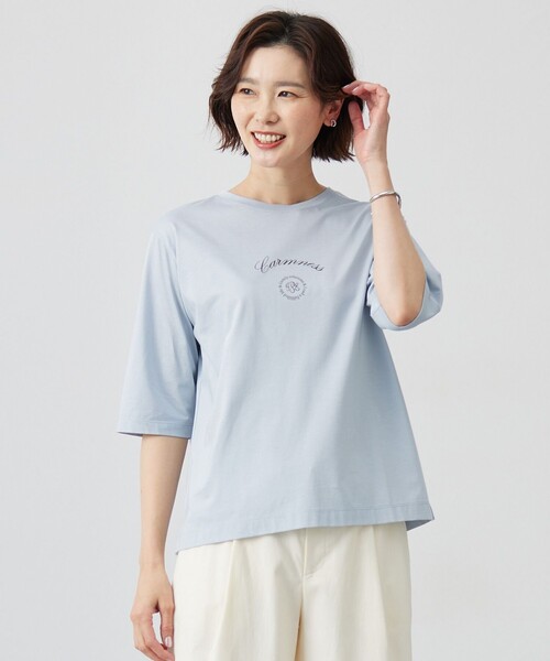 J.PRESS（ジェイプレス）の「カレッジロゴ Tシャツ（Tシャツ/カットソー・レディース・サックスブルー系/オレンジ系/ホワイト系/グレー系・T15/T13）」の3枚目の写真