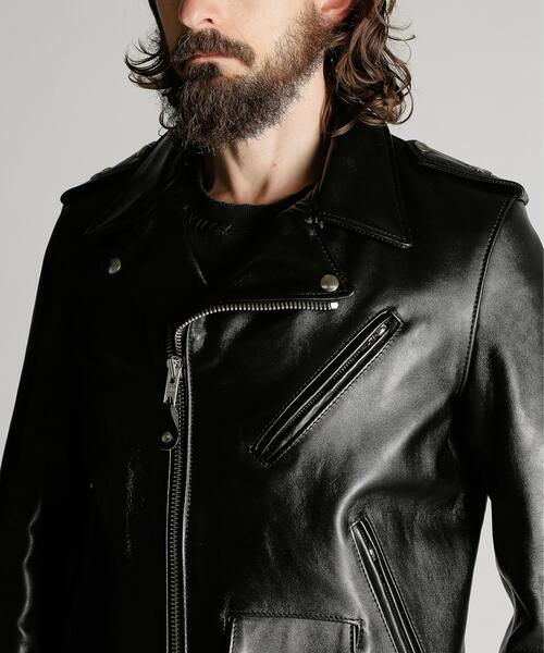 schott(ショット)の「Schott/ショット/613UHT HORSEHIDE ONESTAR TALL/ホースハイド ワンスター トール(ライダースジャケット・メンズ・ブラック・34/36/38/40/42/44)」の6枚目の写真