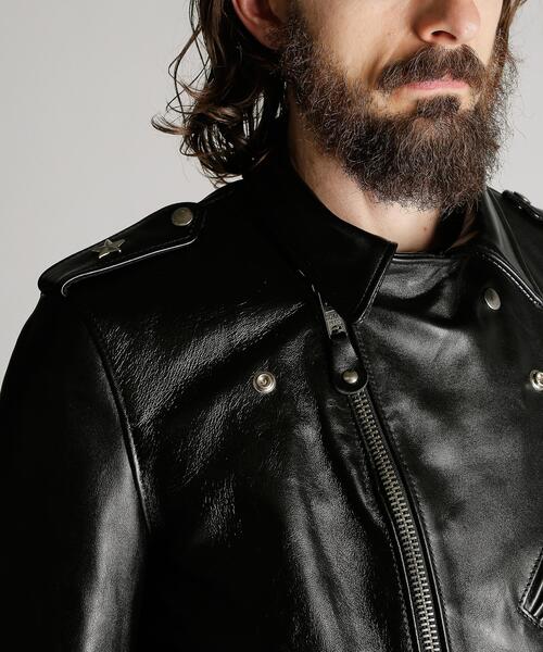 schott(ショット)の「Schott/ショット/613UHT HORSEHIDE ONESTAR TALL/ホースハイド ワンスター トール(ライダースジャケット・メンズ・ブラック・34/36/38/40/42/44)」の10枚目の写真