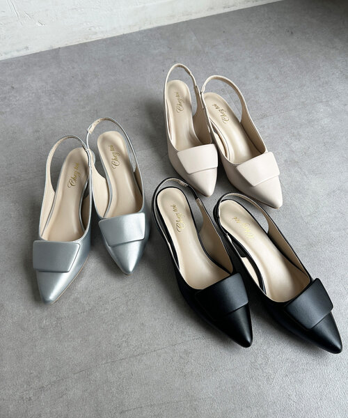 Chez toi(シェトワ)の「スクエアプレートミュール(パンプス・レディース・ブラック/ベージュ/シルバー・SMALL/MEDIUM/LARGE)」の2枚目の写真