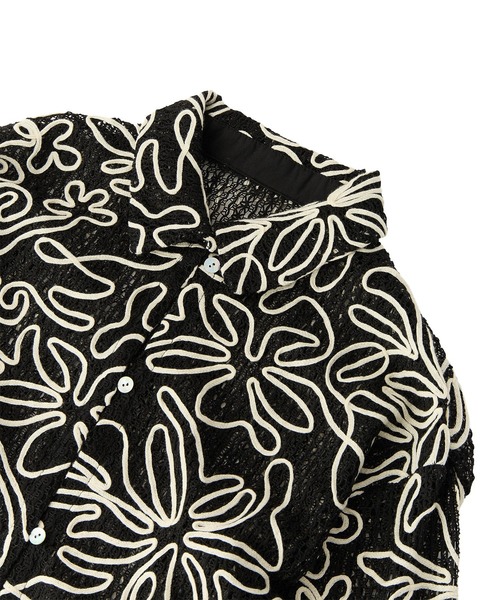 ROSE BUD（ローズバッド）の「【WEB・一部店舗限定】CORDING EMBROIDERY SHIRT（シャツ/ブラウス・レディース・ブラック/ホワイト/グリーン・ONE SIZE）」の5枚目の写真