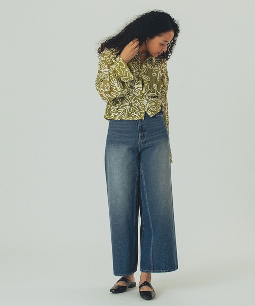 ROSE BUD（ローズバッド）の「【WEB・一部店舗限定】CORDING EMBROIDERY SHIRT（シャツ/ブラウス・レディース・ブラック/ホワイト/グリーン・ONE SIZE）」の21枚目の写真