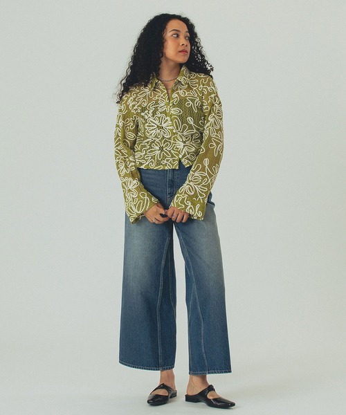 ROSE BUD（ローズバッド）の「【WEB・一部店舗限定】CORDING EMBROIDERY SHIRT（シャツ/ブラウス・レディース・ブラック/ホワイト/グリーン・ONE SIZE）」の22枚目の写真